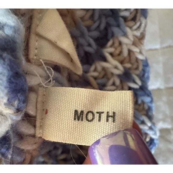 ANTHROPOLOGIE MOTH Womens Sweater XS Hooded Chunky Cardigan Oversized Bohemian - Picture 6 of 11